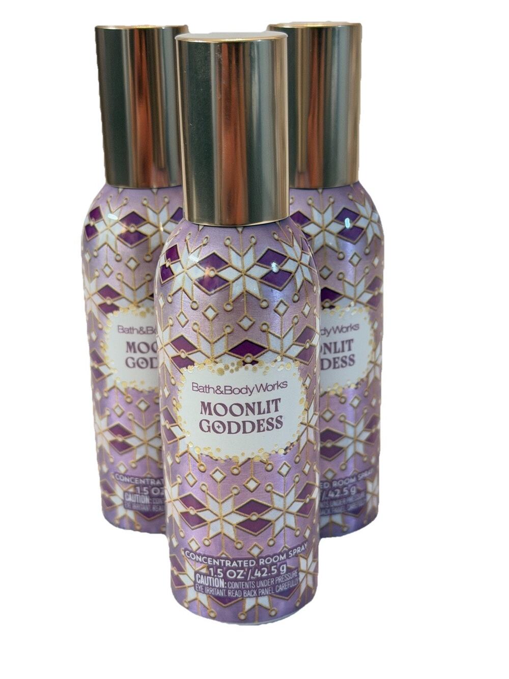 3X Bath & Body Work MOONLIT GOODNESS CONCENTRATED ROOM SPRAY MIST AIR FRESHENER
